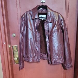Wilson Suede and Leather Jacket For Women Size 44 Dark Brown/Burgundy